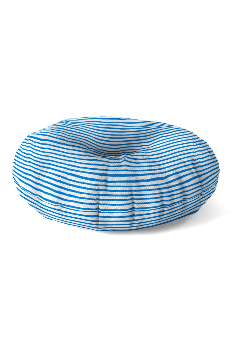 Marker Stripes Floor Pillow, Main, color, BLUE/WHITE