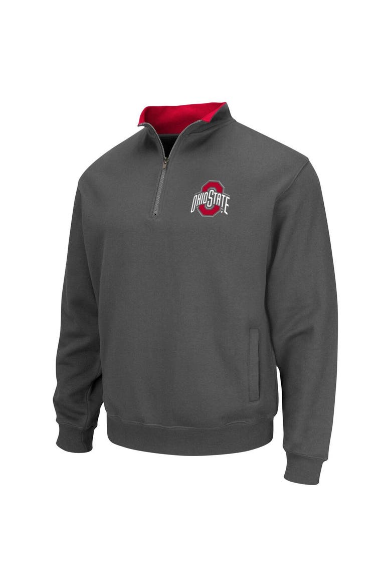 Men's Colosseum Charcoal Ohio State Buckeyes Tortugas Team Logo Quarter-Zip Jacket, Alternate, color, Charcoal