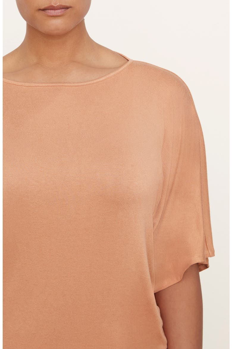 Draped Boat Neck Top, Alternate, color, NECTARINE
