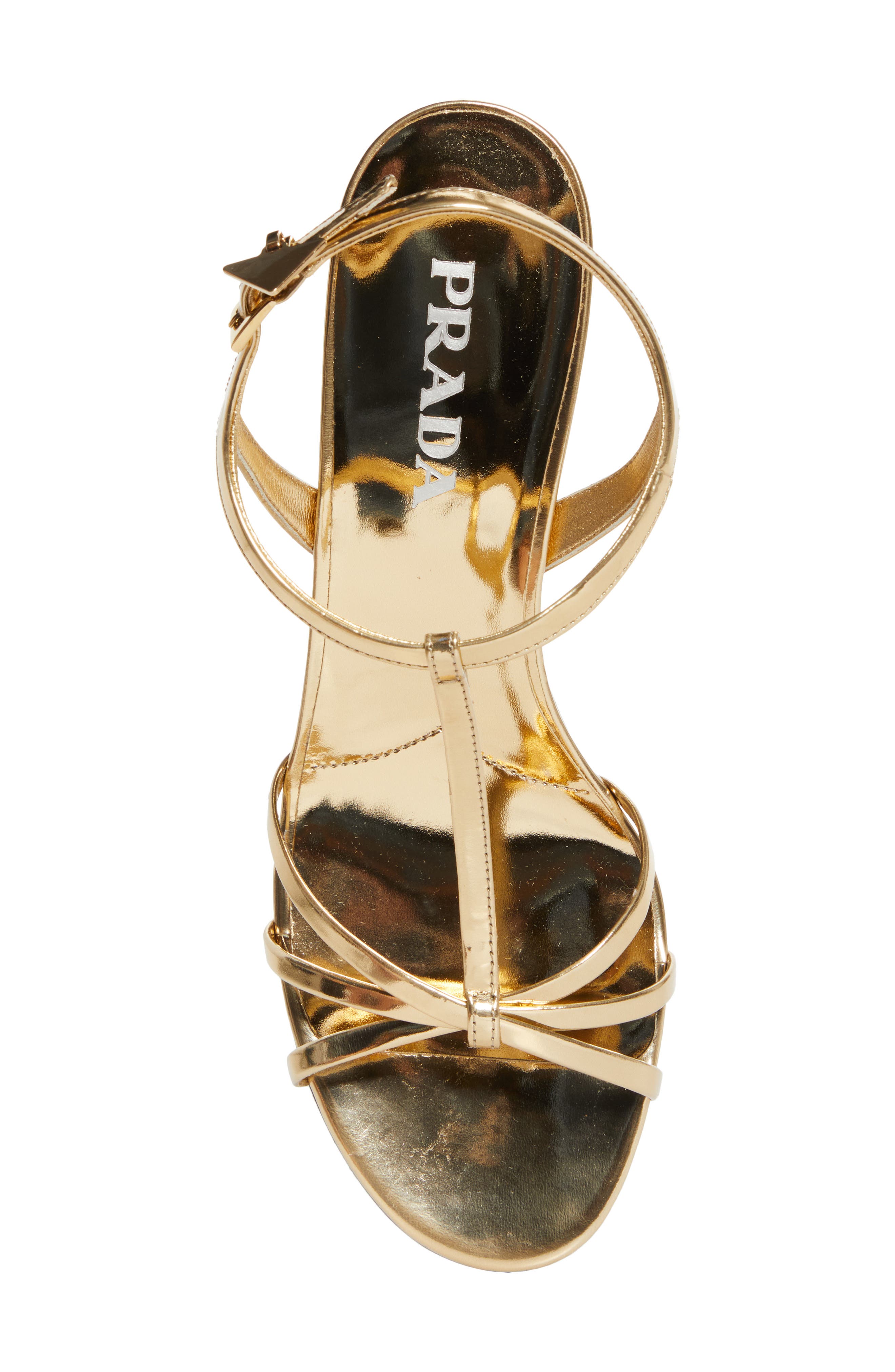 Prada Cage Wedge Sandal, Alternate, color, Platino