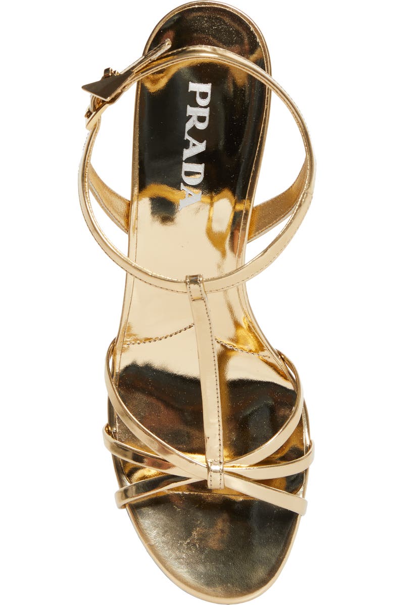 Prada Cage Wedge Sandal, Alternate, color, Platino