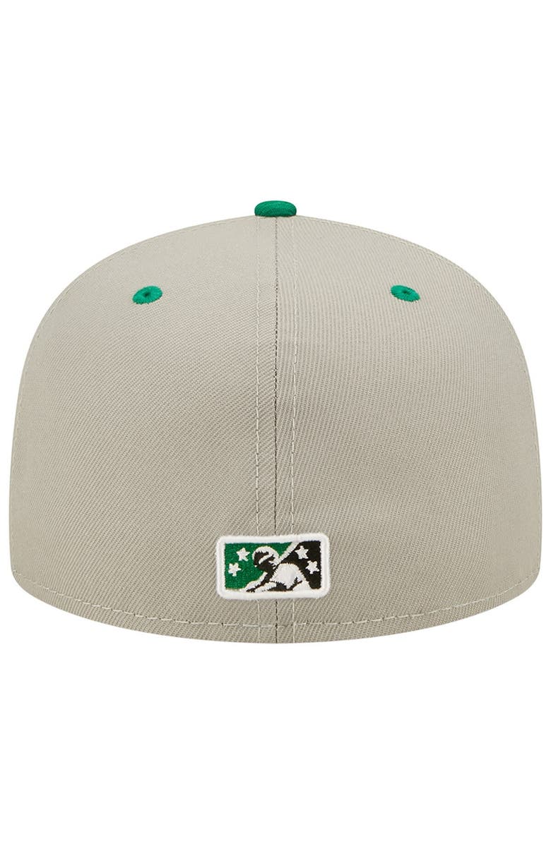 New Era Men's New Era Gray/Green Down East Wood Ducks Kinston Collard Greens Theme Night 59FIFTY Fitted Hat, Alternate, color, Gray