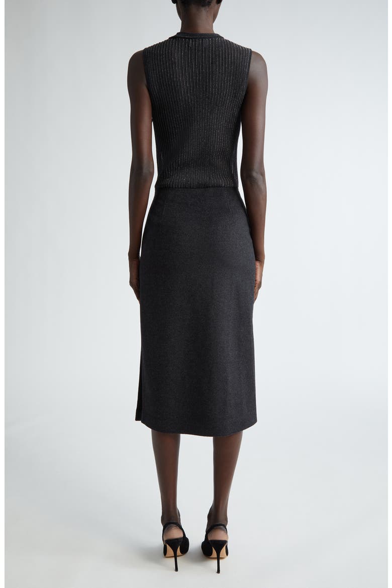 Mixed Media Midi Sweater Dress, Alternate, color, HEATHER CARBON