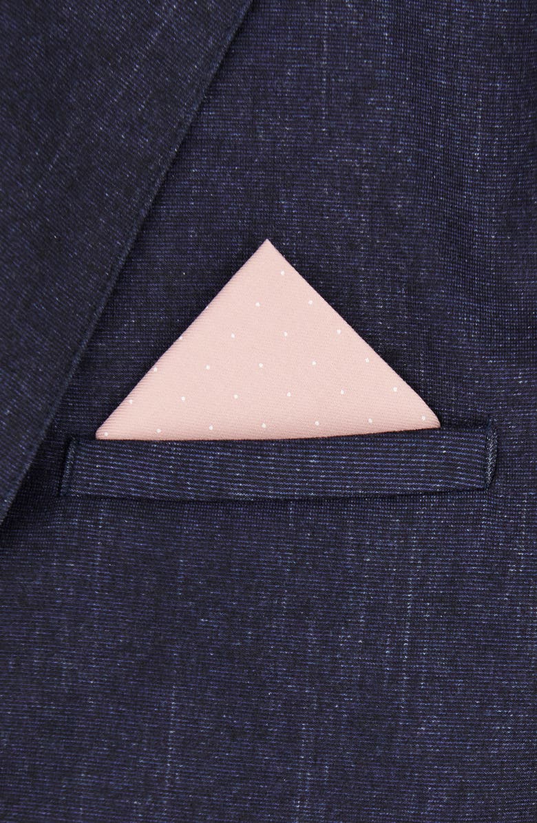 Brooklyn Brigade Dot Cotton Pocket Square, Alternate, color, Rose Quartz