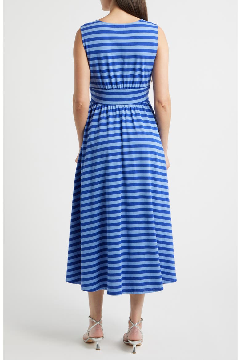 Gennaro Striped Cotton Midi Dress, Alternate, color, BLEU ELECTRIQUE