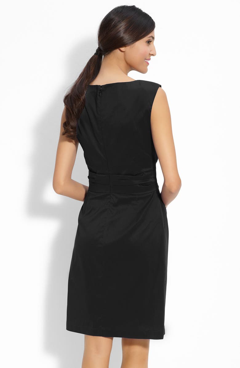 Suzi Chin for Maggy Boutique Suzi Chin Maggy Boutique Asymmetrical Pleat Woven Sheath Dress, Alternate, color, 