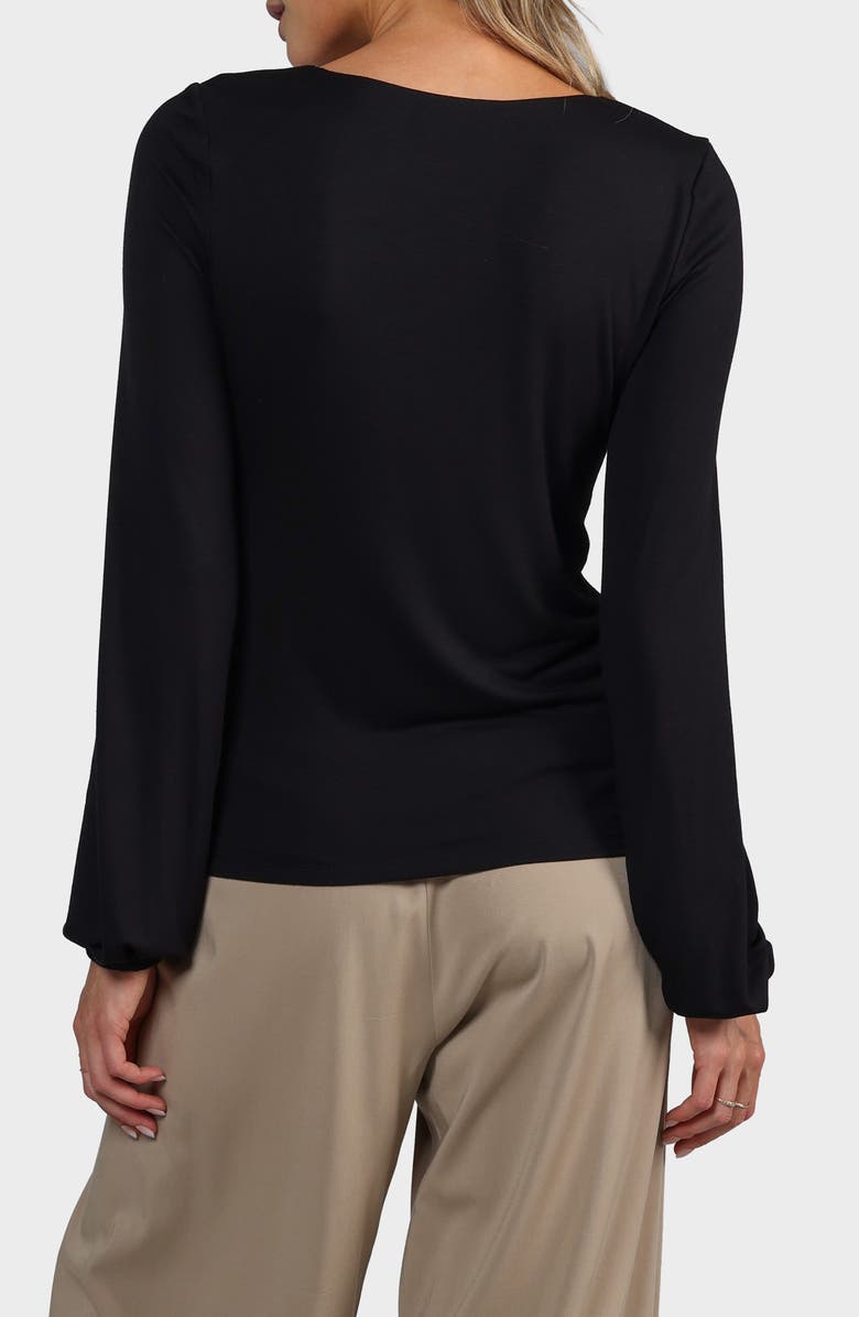 matty m. Ashley Square Neck Long Sleeve Top, Alternate, color, Black