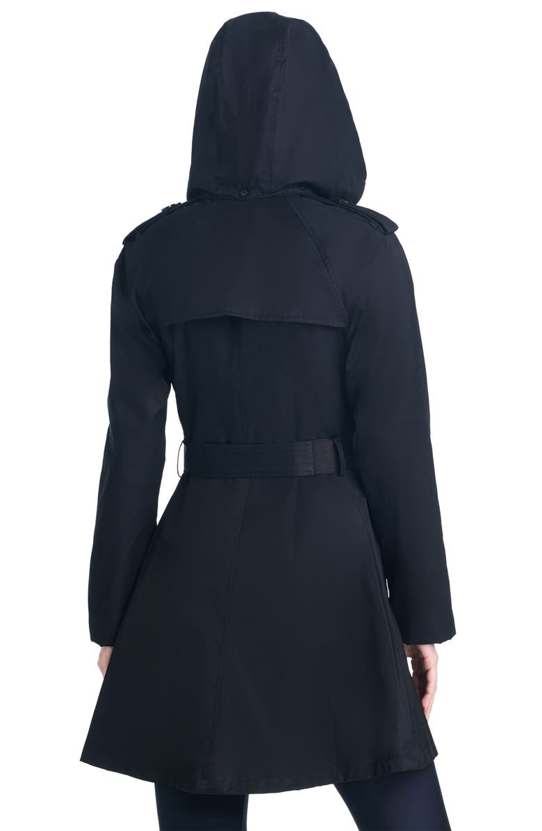 Kate Spade New York fit & flare trench coat with removable hood, Alternate, color,