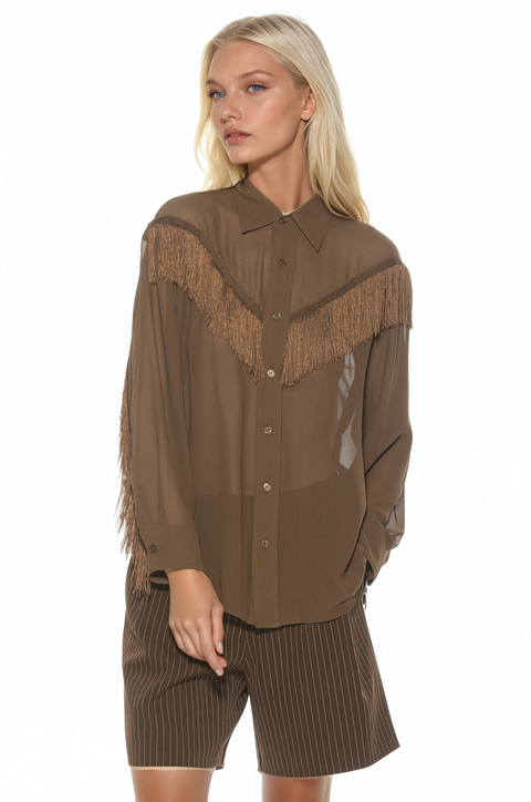 Kairos Oversized Fringe Shirt