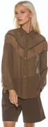 Alexia Admor Kairos Oversized Fringe Shirt