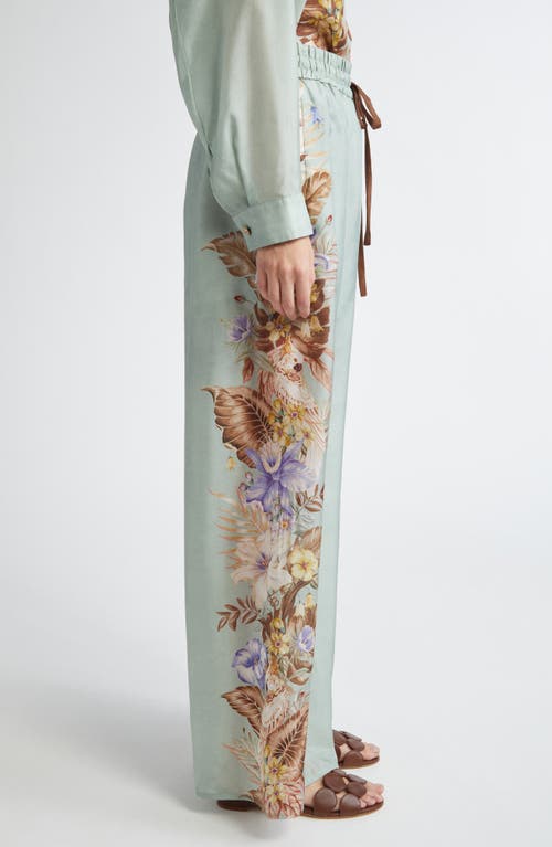 ZIMMERMANN ZIMMERMANN COCO PLACED PRINT SILK WIDE LEG PANTS