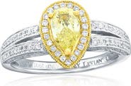 SOUZANA by Suzy Levian 18K White & Yellow Gold 0.61ct GIA-Certified Yellow Diamond & 0.67cttw Diamond Ring