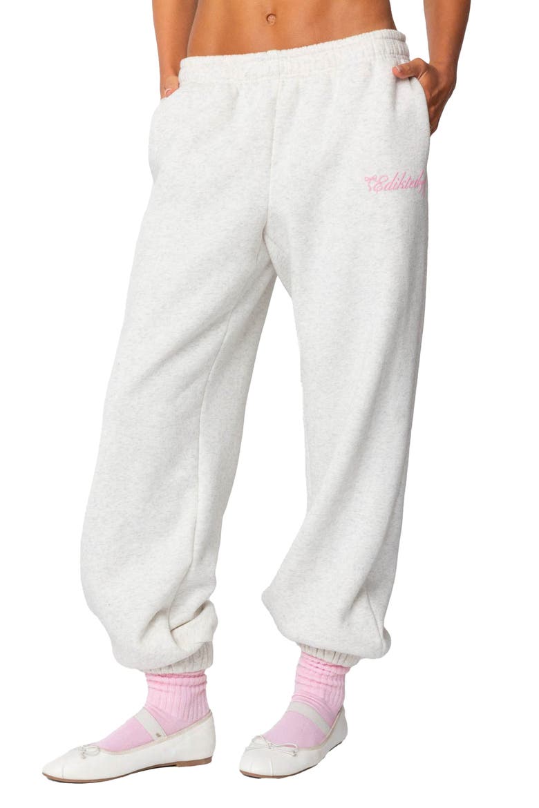 Sasha Bow Detail Sweatpants, Main, color, GRAY-MELANGE
