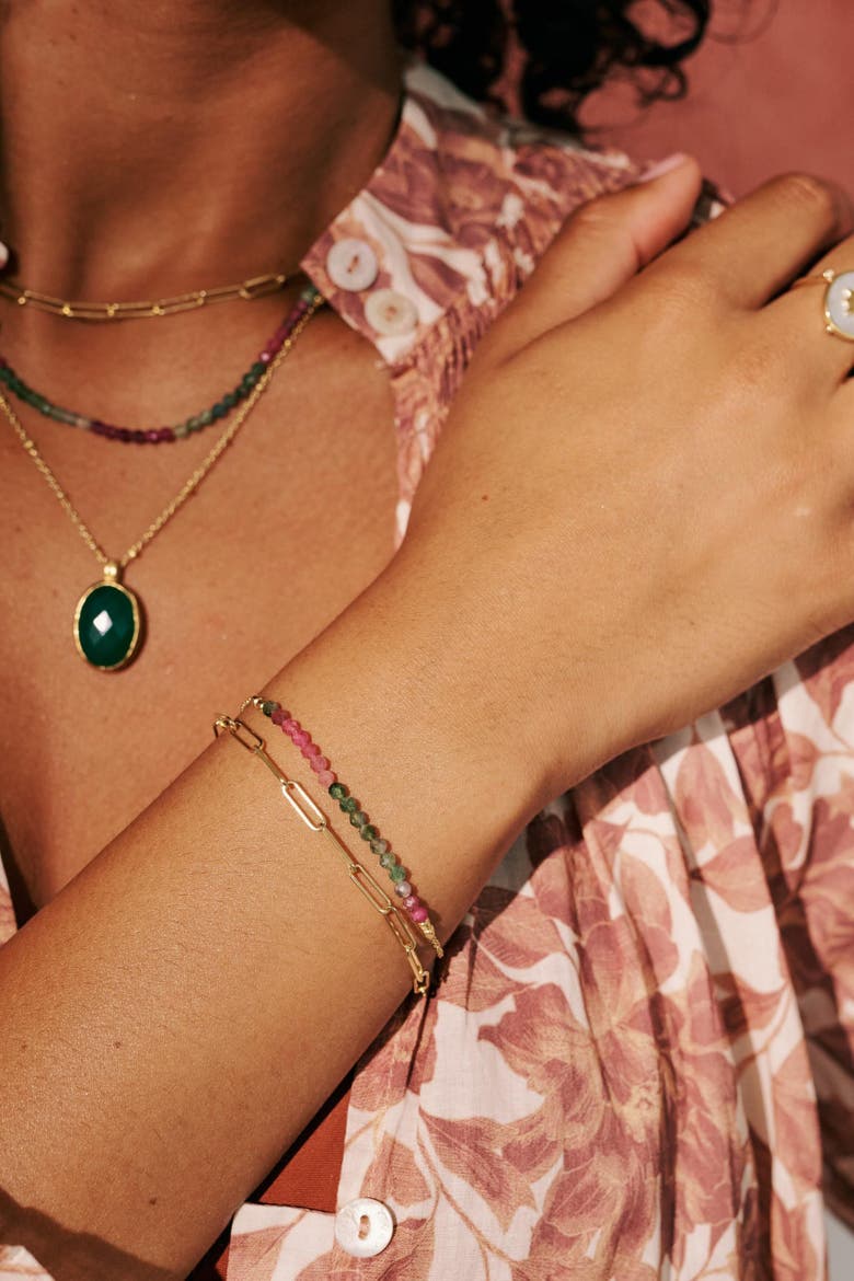 Tourmaline Bracelet, Alternate, color, Yellow Gold