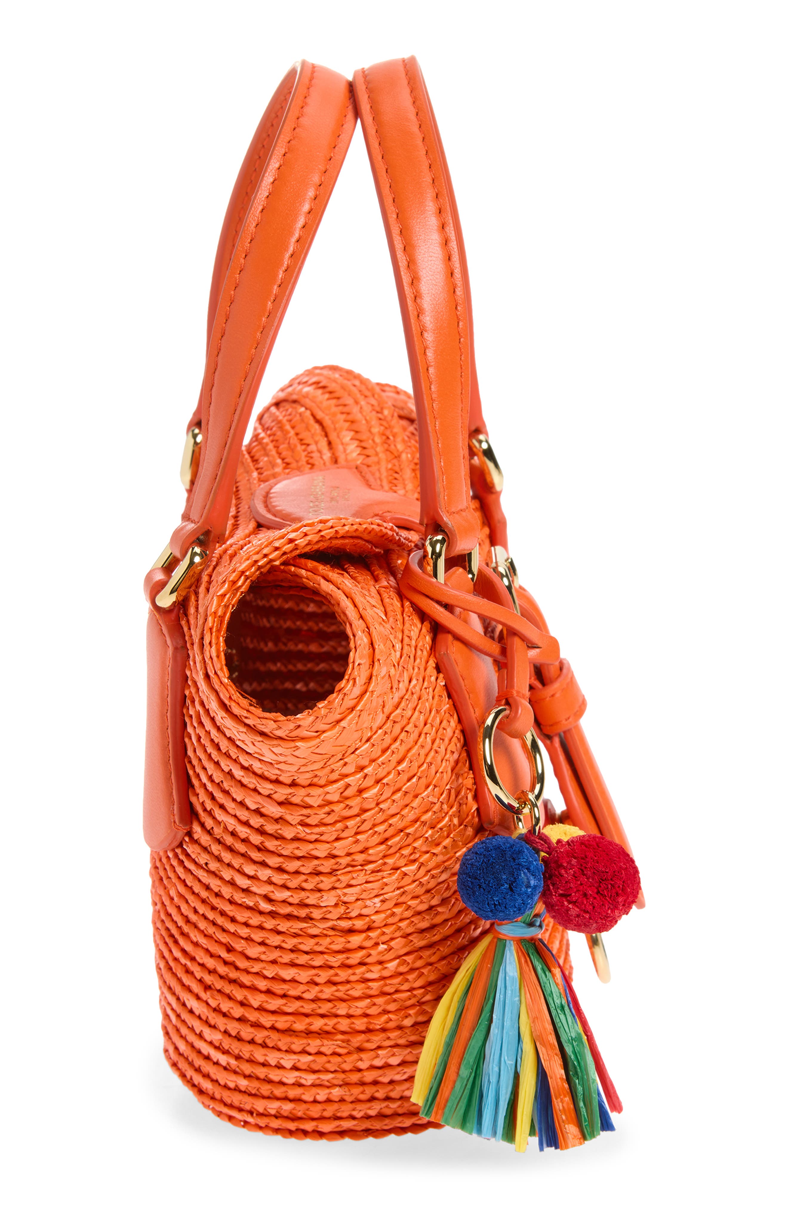 Dolce&Gabbana Coffa Capri Woven Straw Tote, Alternate, color, 8Z286 Arancio/ Orange