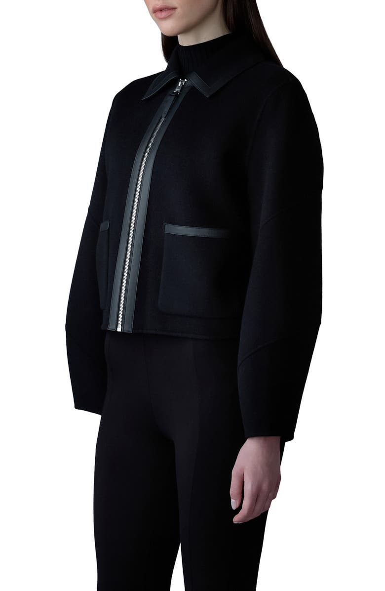 Mackage Solana Wool
Leather Jacket, Alternate, color, Black
