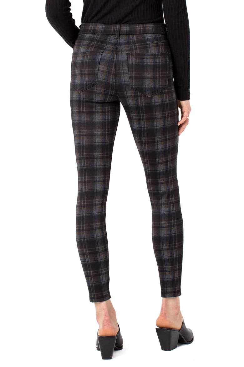 Gia Glider Glen Plaid Skinny Pants, Alternate, color, GRY/ BLK/ BLU PLD