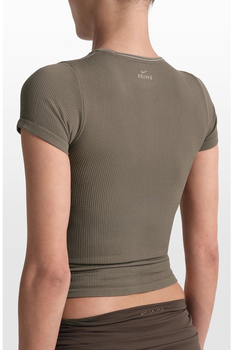 Ribbed Seamless T-Shirt, Alternate, color, DUSTY OAKMOSS/ DUNE