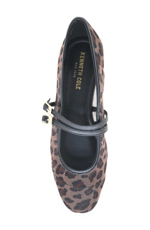 Kenneth Cole Mackenzie Mary Jane Flat In Leopard Mesh