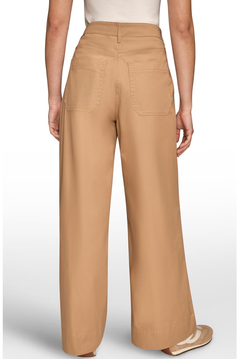 Pintuck High Waist Cotton Wide Leg Pants, Alternate, color, FAWN