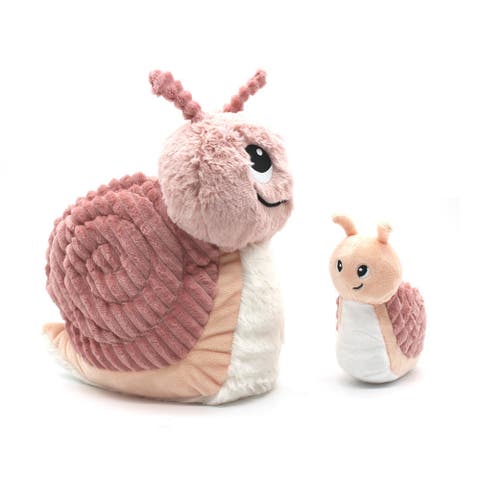 Snail Mom and Her Baby - Secret Keeper Plush Toy, Eco-Friendly, Soft & Washable