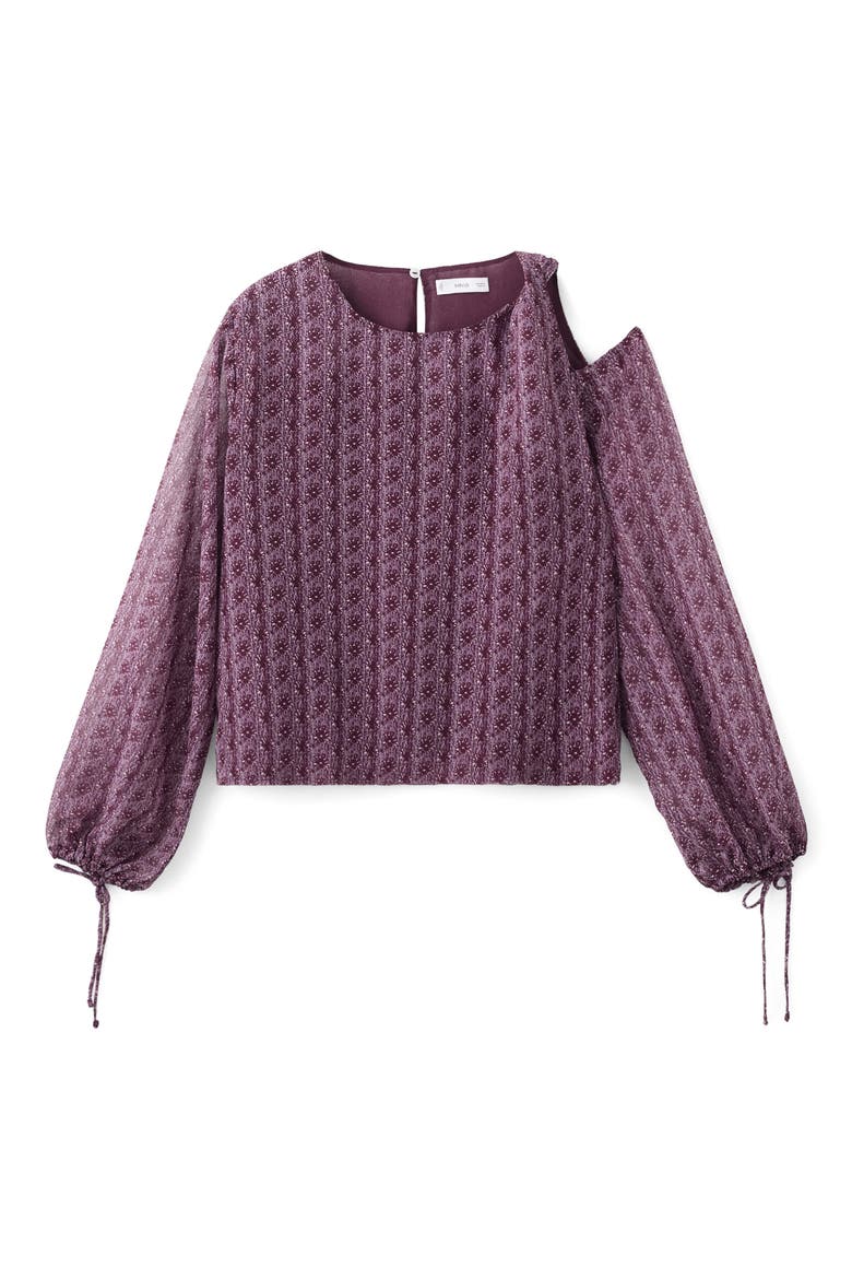 Print Cutout Top, Alternate, color, PALE PINK