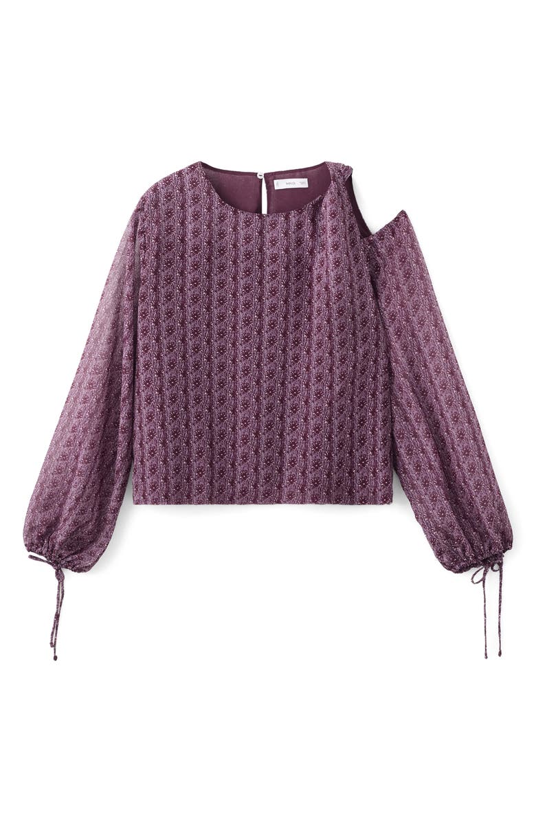 MANGO TEEN Print Cutout Top, Alternate, color, Pale Pink