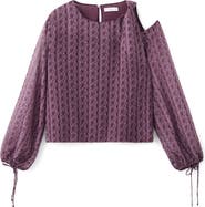 MANGO TEEN Print Cutout Top