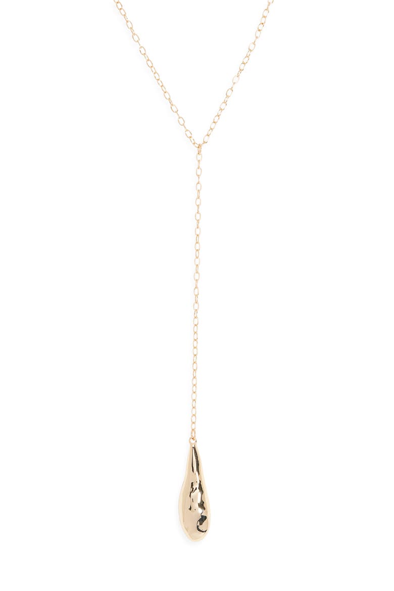 Teardrop Y-Drop Pendant Necklace, Main, color, GOLD