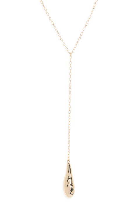 Teardrop Y-Drop Pendant Necklace
