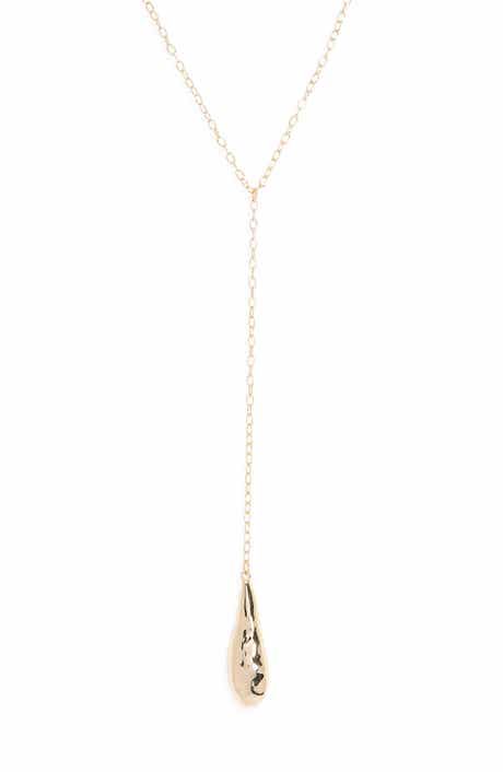 NORDSTROM RACK Teardrop Y-Drop Pendant Necklace