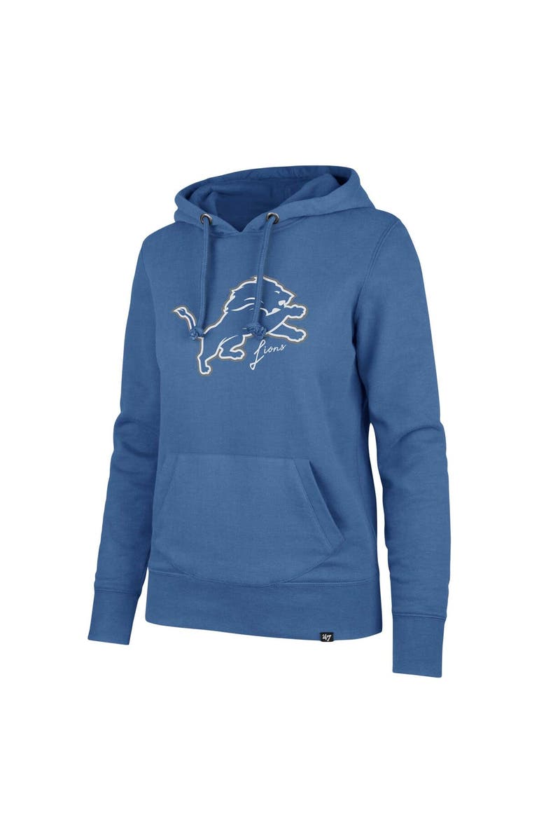 '47 Women's '47 Blue Detroit Lions Imprint Headline Pullover Hoodie, Alternate, color,