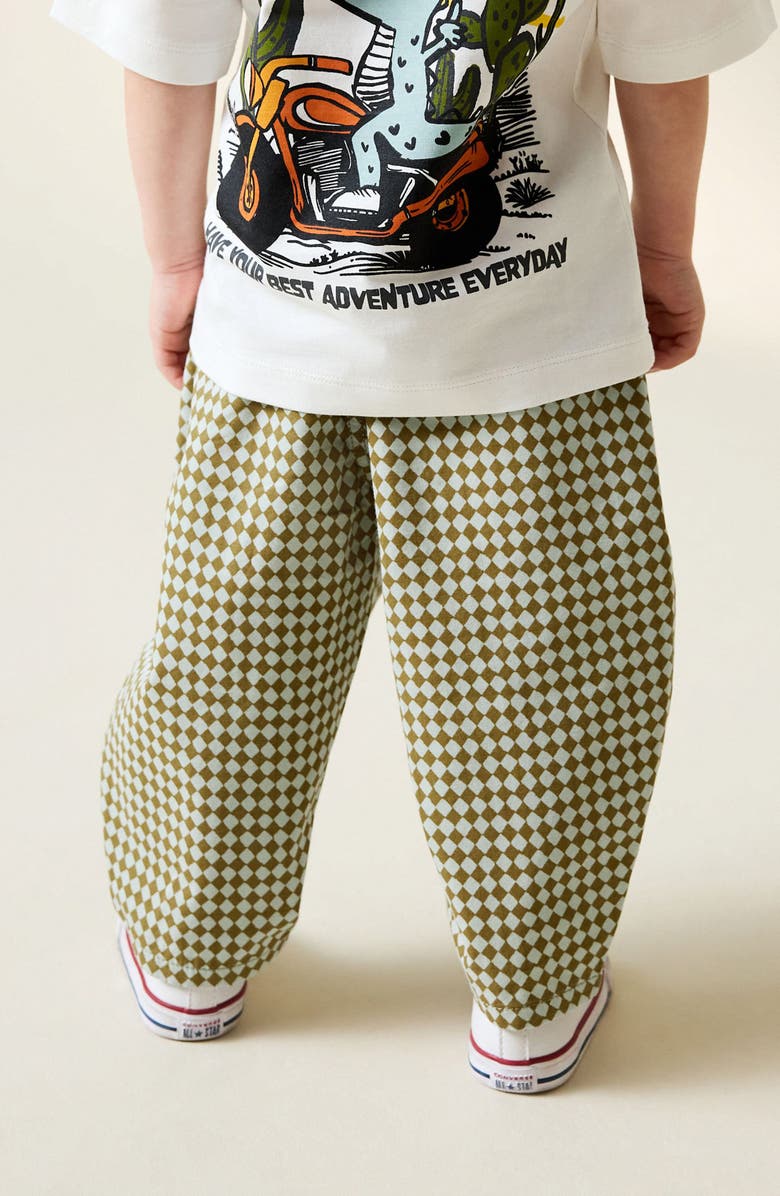 NEXT Kids' Checkerboard Print Pants, Alternate, color, Green Multi