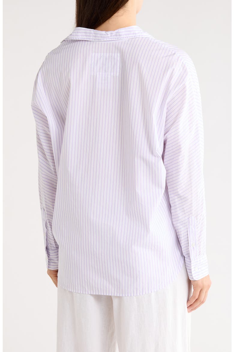 Continuous Cotton Button-Up Shirt, Alternate, color, LIGHT PURPLE STRIPE