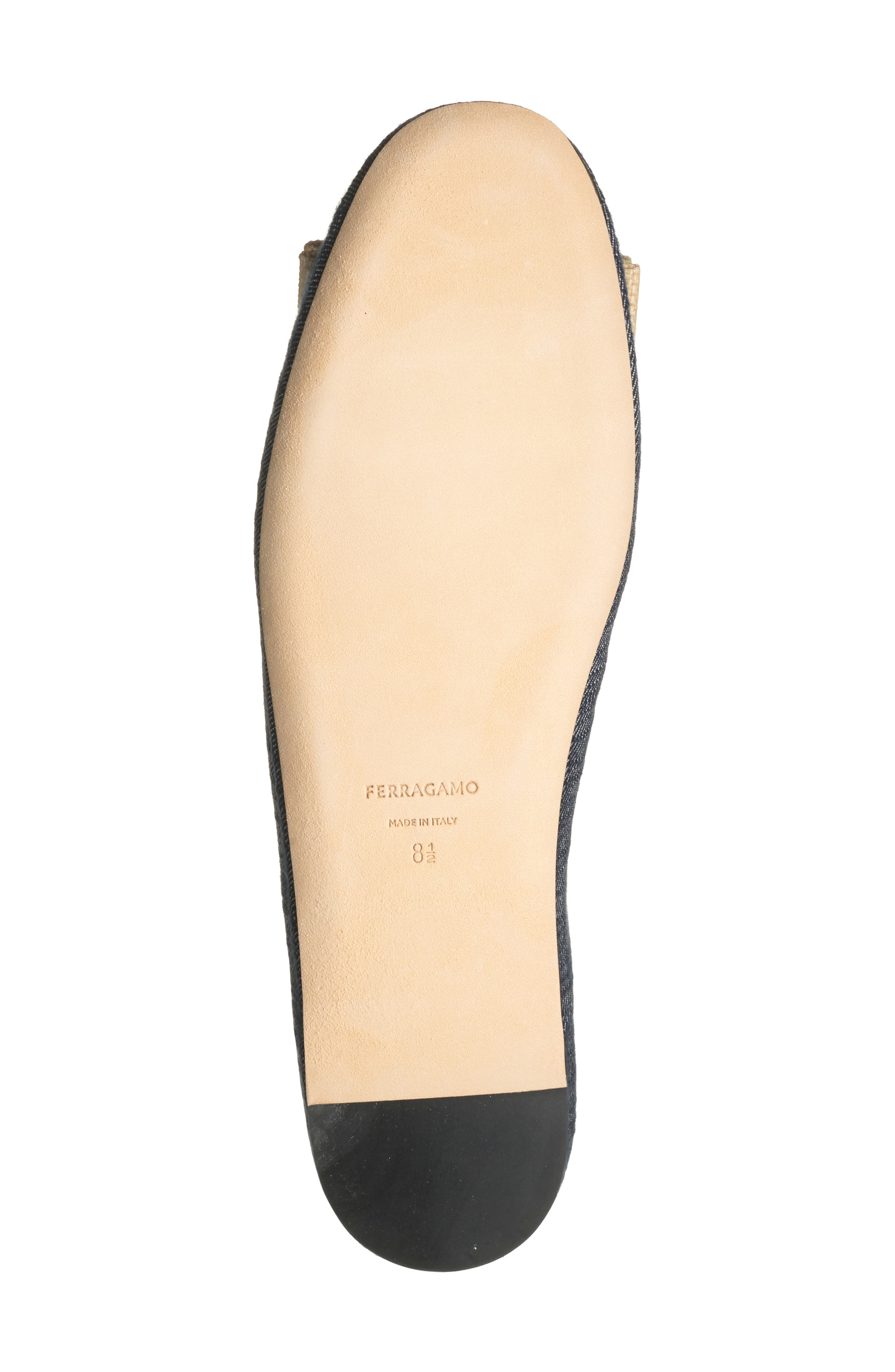 FERRAGAMO Vanna Bow Denim Ballet Flat, Alternate, color, 