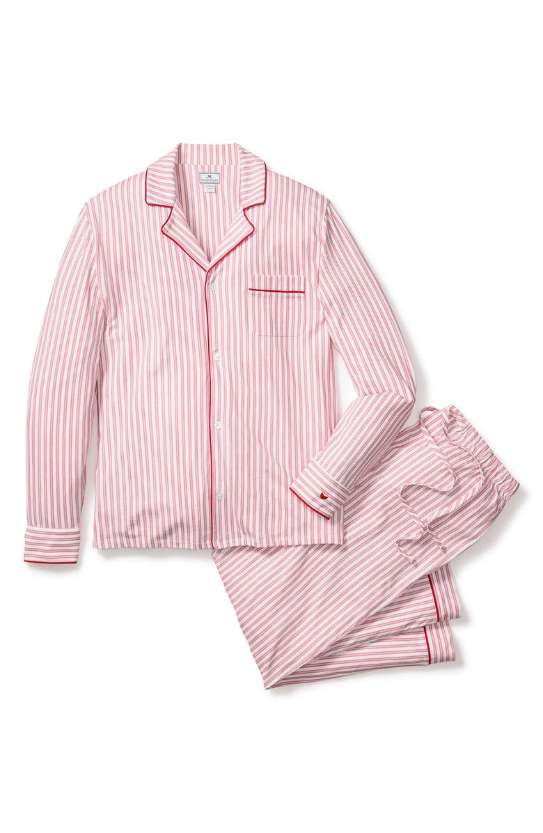 Petite Plume Antique Red Stripe Luxe Pima Cotton Pajamas, Alternate, color,