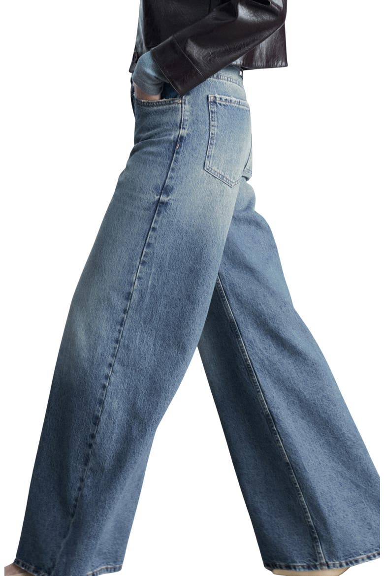 Olivia Tie Waist Wide Leg Jeans, Alternate, color, DARK BLUE