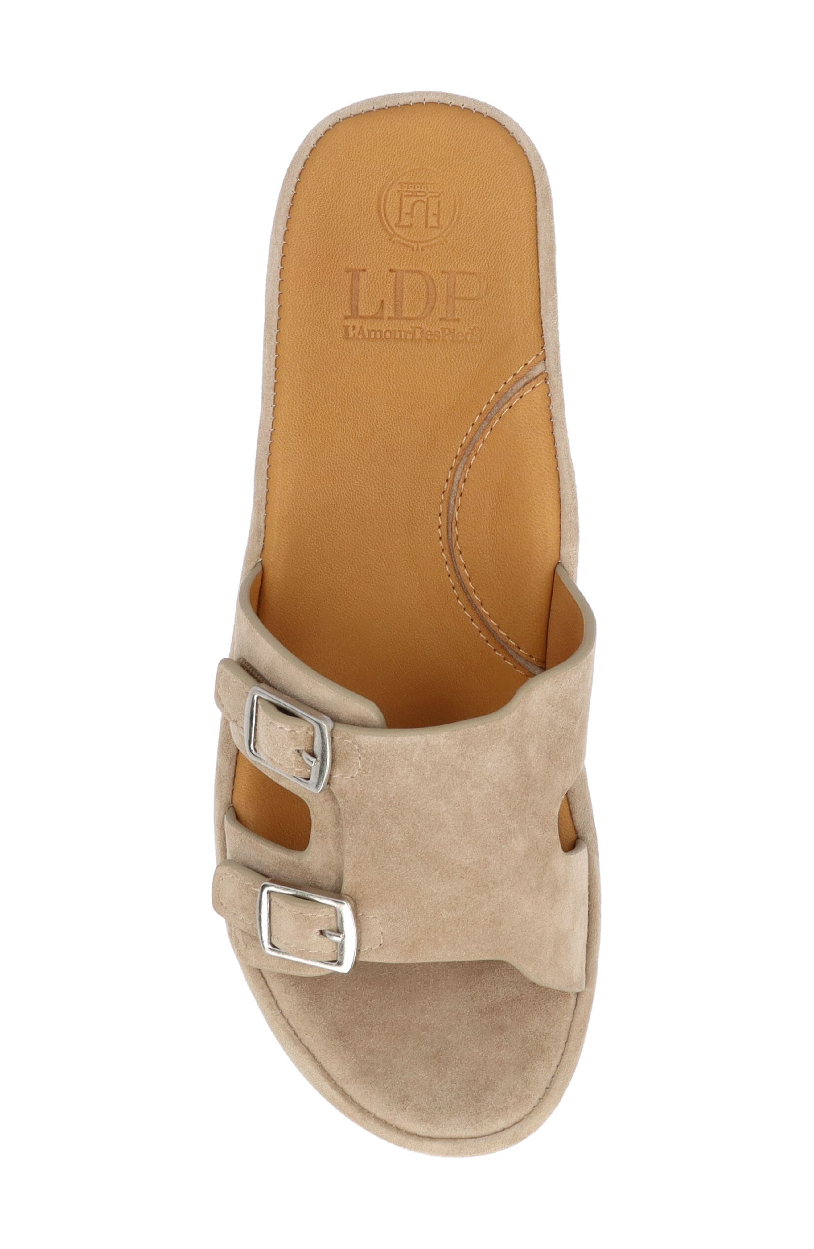 L'Amour des Pieds Careena Wedge Slide Sandal, Alternate, color, Taupe