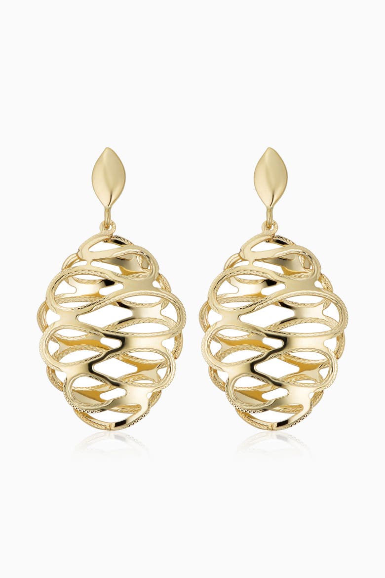 14K Yellow Gold Revello Oval Drop Earrings, Main, color, Yellow Gold
