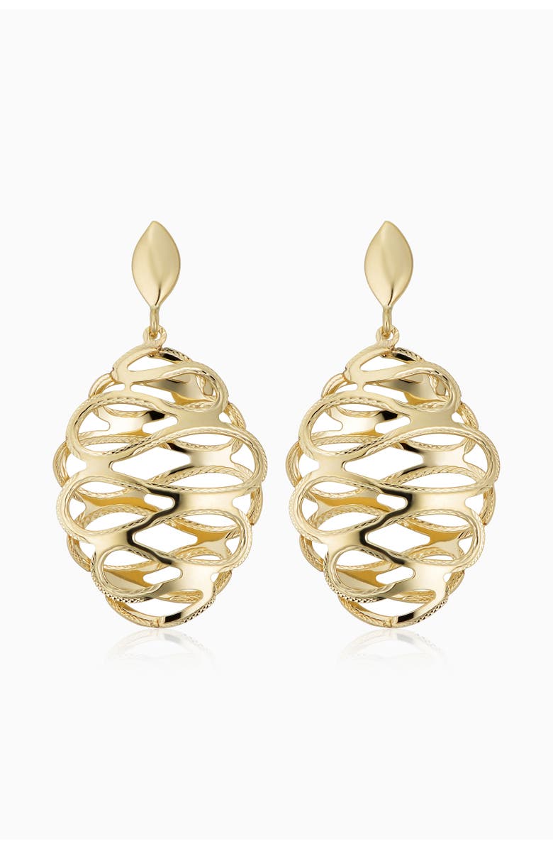 Oradina 14K Yellow Gold Revello Oval Drop Earrings, Main, color, Yellow Gold