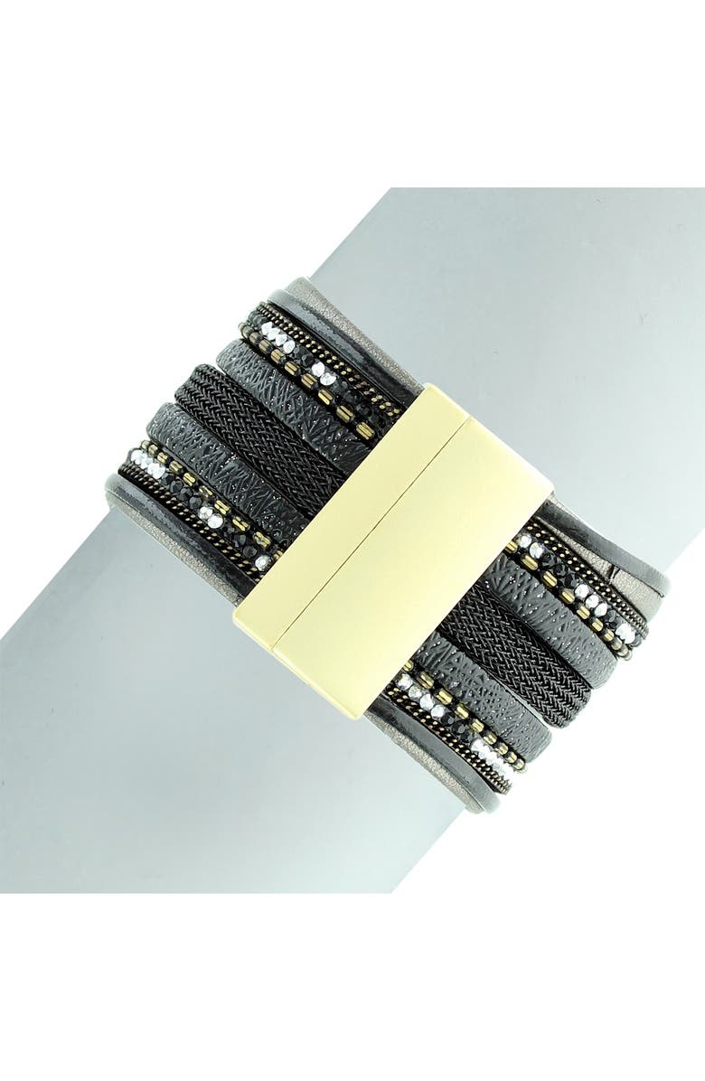 OLIVIA WELLES Blair Layered Magnetic Bracelet, Alternate, color, Gold-Black