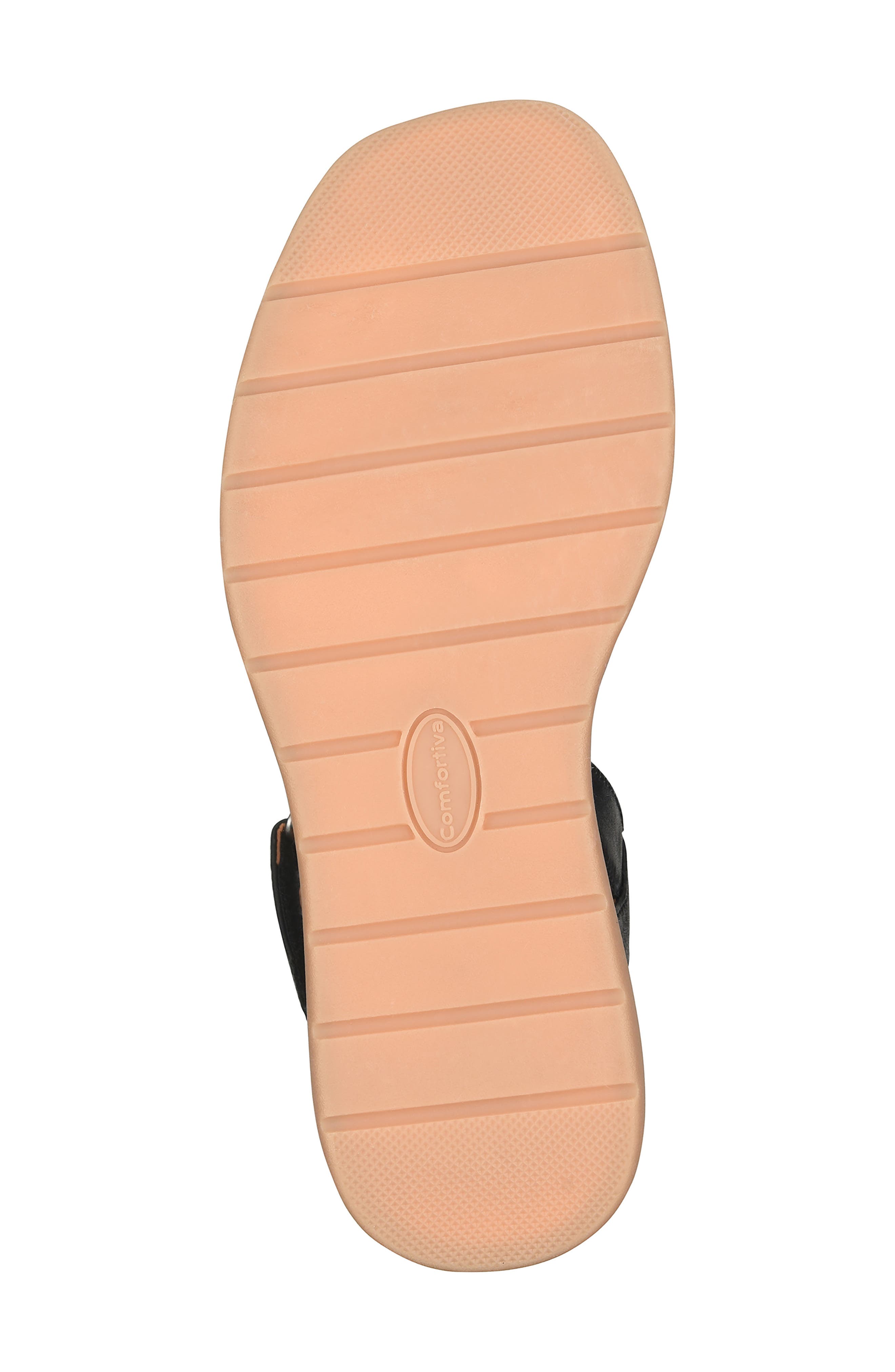 Comfortiva Ash Ankle Strap Platform Wedge Sandal, Alternate, color, Black