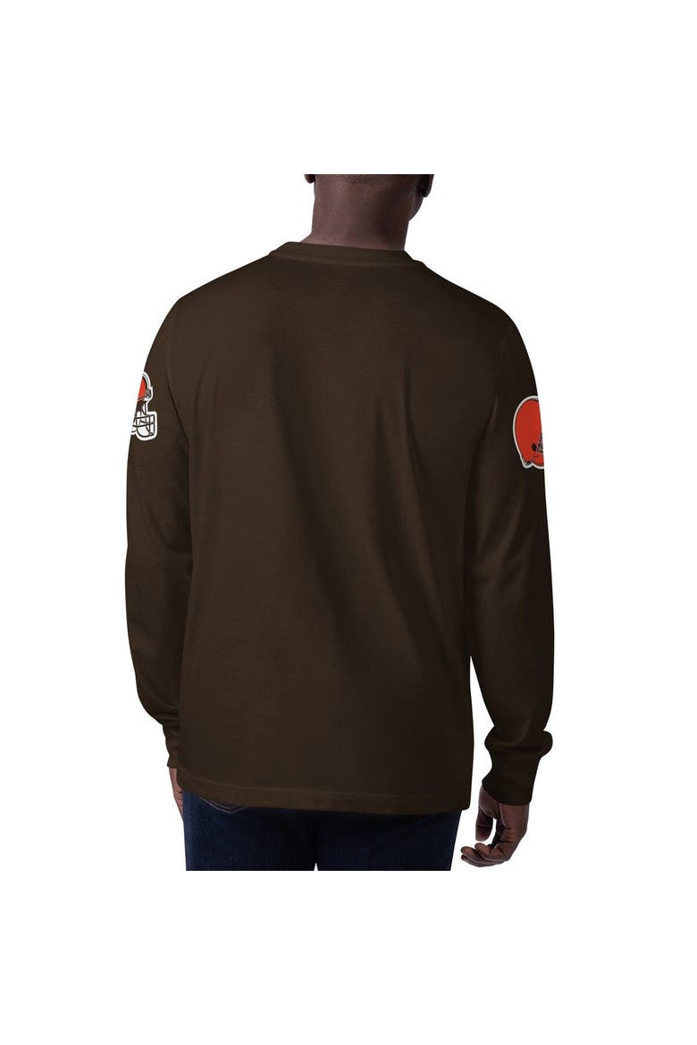 Men's Starter Brown Cleveland Browns Clutch Hit Long Sleeve T-Shirt, Alternate, color, Brown