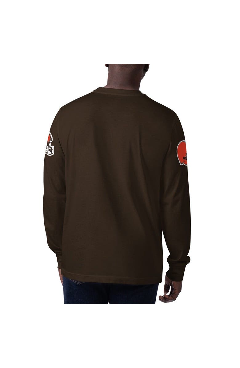STARTER Men's Starter Brown Cleveland Browns Clutch Hit Long Sleeve T-Shirt, Alternate, color, Brown