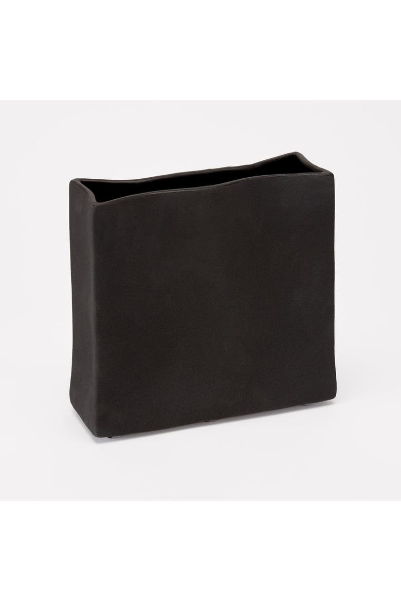Rue Wide Vase, Main, color, Raw Noir