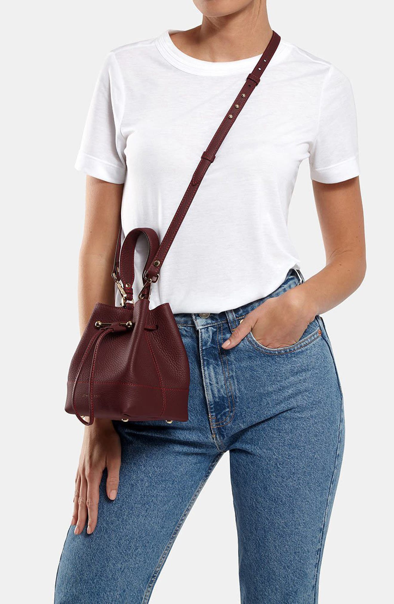 Strathberry Lana Osette Leather Crossbody Bucket Bag, Alternate, color, 