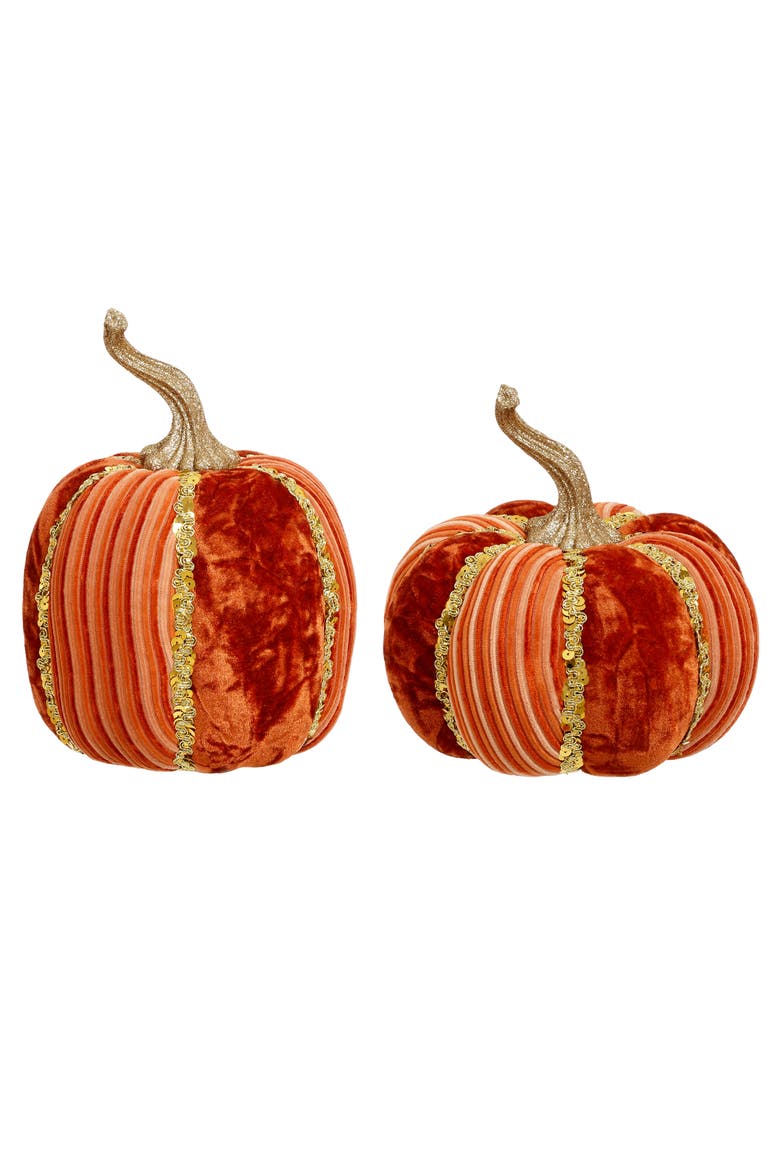 Velvet Pumpkin, Orange, Set of 2, Main, color, Terracotta