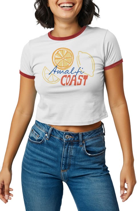 Amalfi Lemons Crop Graphic T-Shirt