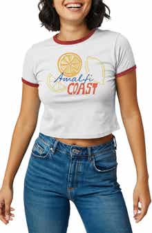 Amalfi Lemons Crop Graphic T-Shirt