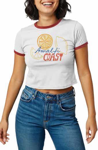 Amalfi Lemons Crop Graphic T-Shirt